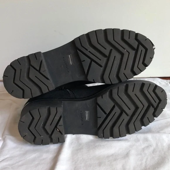 Aquatalia Suede Waterproof Ankle Boots w. Faux Fur Lining Size 11 - Picture 3 of 4